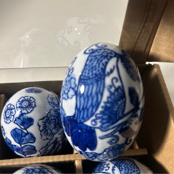 Begonia Market Blue and White Decorative Easter Spring Eggs Bowl filler Summer - Picture 7 of 16